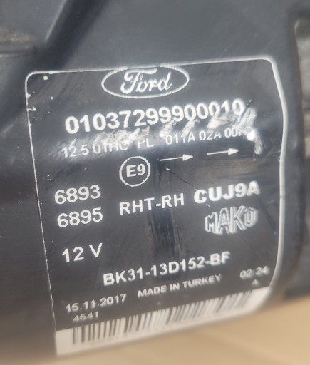 FORD TRANSIT MK8 12-18 LAMPA FAR Z LED DESNA STRANA