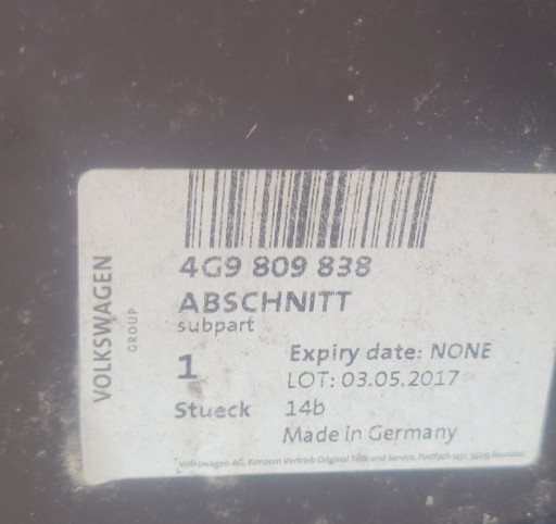 AUDI A6 C7 KARAVAN 11-18 BLATOBRAN ZADNJI DESNA STRANA 4G9809838