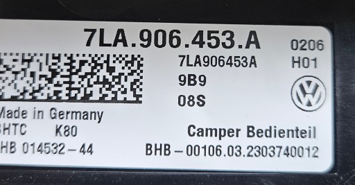 VW TRANSPORTER T6.1 CARAVELLA PANEL PREKIDAČA KLIMATIZACIJE 7LA906453A VW TRANSPORTER T6.1 CARAVELLA PANEL PREKIDAČA KLIMATIZACIJE 7LA906453A