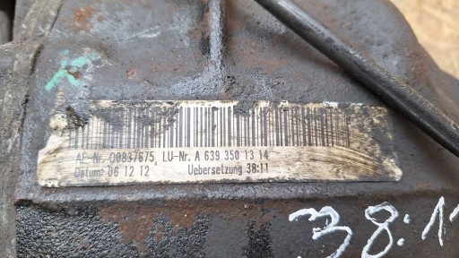 DIFERENCIJAL MOST ZADNJI 38:11 A6393501314 MERCEDES VITO VIANO W639 REDIZAJN 2.2CDI 10-14