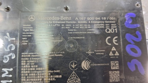 MODUL KOMUNIKACJI TELEMATIC HERMES A1679009418 MERCEDES W220 W205 W167