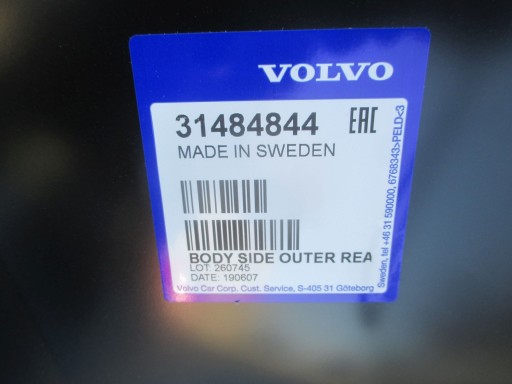 BLATOBRAN DESNA STRANA ZADNJI VOLVO V60 II KARAVAN 2018R->