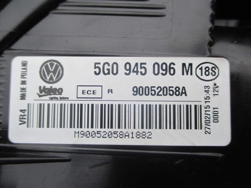 LAMPA FAR ZADNJA VW GOLF VII HATCHBACK (OBIČNI) 2012R->
