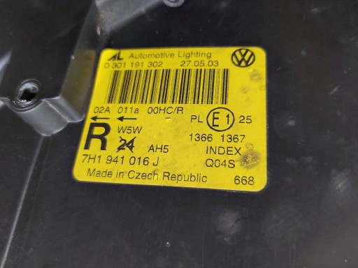 LAMPA FAR DESNA STRANA PREDNJA VW T5 TRANSPORTER 2003R-> LAMPA FAR DESNA STRANA PREDNJA VW T5 TRANSPORTER 2003R->
