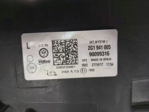 LAMPA FAR LIJEVA STRANA PREDNJA VW POLO VI 2G1 2017R->
