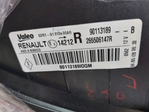 LAMPA FAR DESNA STRANA ZADNJA DACIA SANDERO II REDIZAJN 16R-