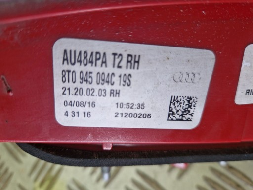 LAMPA FAR ZADNJA  DESNA STRANA LED AUDI A5 I REDIZAJN 2012R->