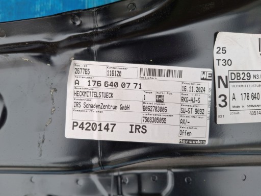 VEZNI LIM ZADNJI MERCEDES A-KLASA W176 2012R-> VEZNI LIM ZADNJI MERCEDES A-KLASA W176 2012R->