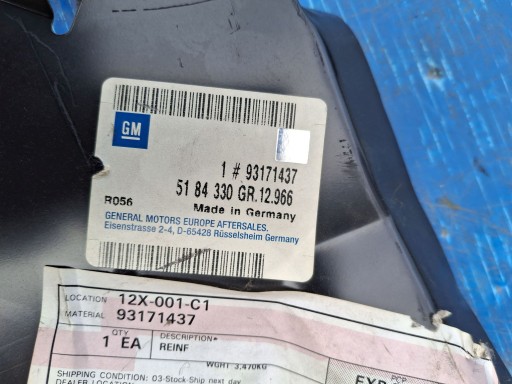 VEZNI LIM ZADNJI OPEL VECTRA C LIMUZINA / SEDAN 2002R-> VEZNI LIM ZADNJI OPEL VECTRA C LIMUZINA / SEDAN 2002R->