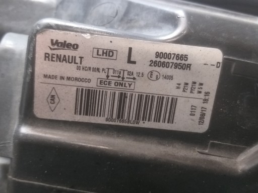 LAMPA FAR PREDNJA STRANA LIJEVA DACIA DOKKER 260607950R