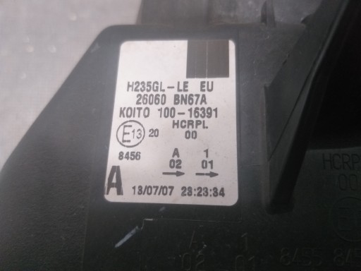 LAMPA FAR PREDNJA STRANA LIJEVA NISSAN ALMERA N16 REDIZAJN LEČA 26060 BN67A