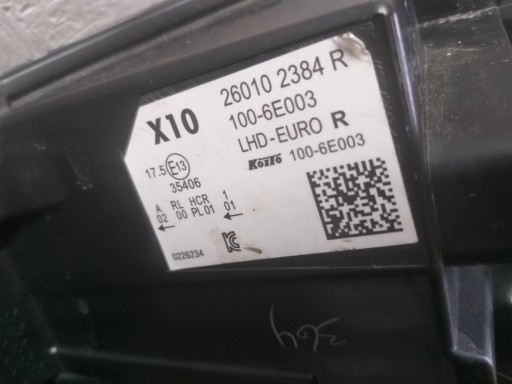 LAMPA FAR PREDNJA STRANA DESNA RENAULT ZOE REDIZAJN FULL LED 26010 2384R