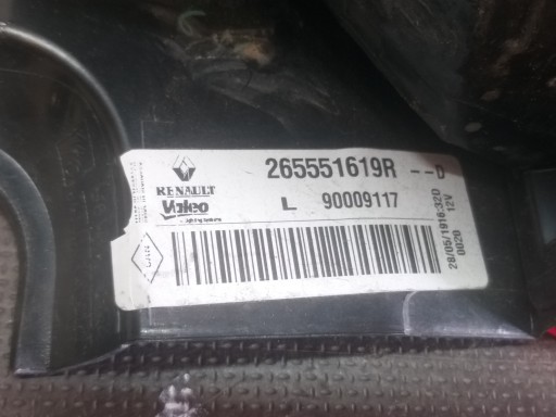 LAMPA FAR ZADNJI LIJEVA STRANA DACIA DOKKER 265551619R
