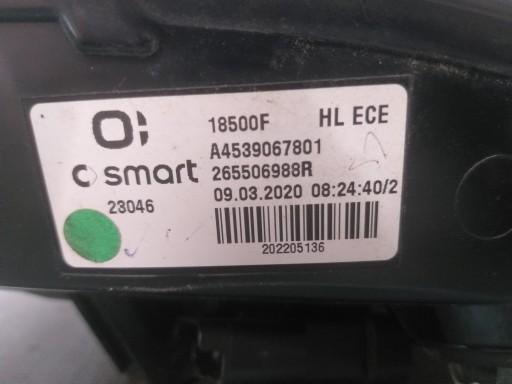 LAMPA FAR ZADNJI DESNA STRANA SMART A453 REDIZAJN LED A4539067801 LAMPA FAR ZADNJI DESNA STRANA SMART A453 REDIZAJN LED A4539067801
