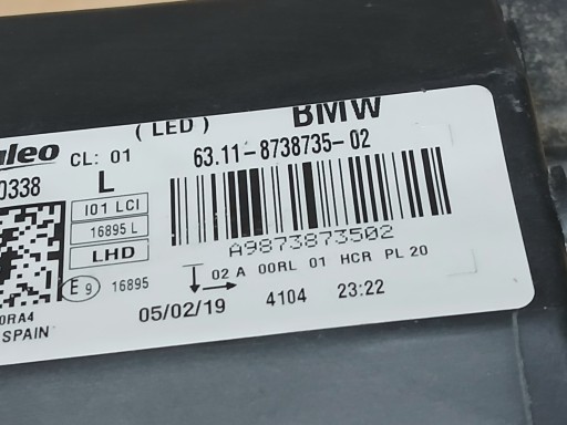 LAMPA FAR PREDNJA STRANA LIJEVA BMW I3 REDIZAJN FULL LED 6311-8738735-02