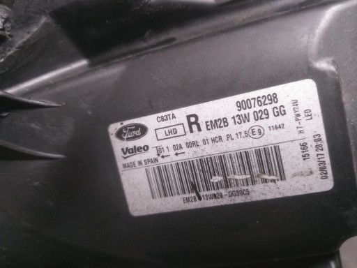 LAMPA FAR LAMPE FAROVI  PREDNJA STRANA FORD S MAX MK2 15- LED