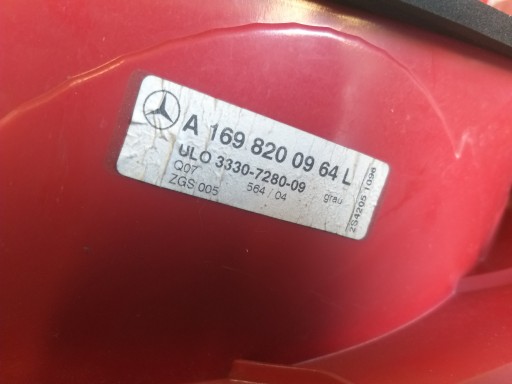 LAMPA FAR ZADNJI LIJEVA STRANA MERCEDES A KLASA W169 TAMNA A1698200964