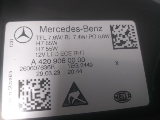 LAMPA FAR PREDNJA STRANA LIJEVA MERCEDES CITAN W420 A4209060000