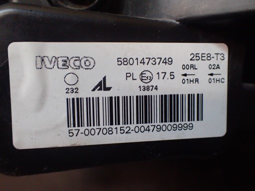 LAMPA FAR PREDNJA STRANA DESNA IVECO DAILY 14- 5801473749