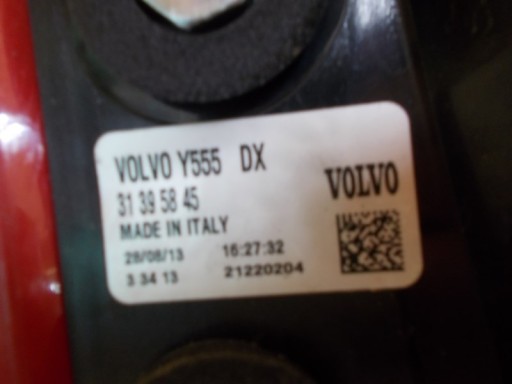 LAMPA FAR ZADNJI ZADNJA  DESNA STRANA VOLVO V40 12- 31395845