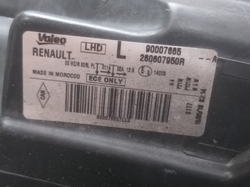 LAMPA FAR PREDNJA STRANA LIJEVA DACIA DOKKER 260607950R
