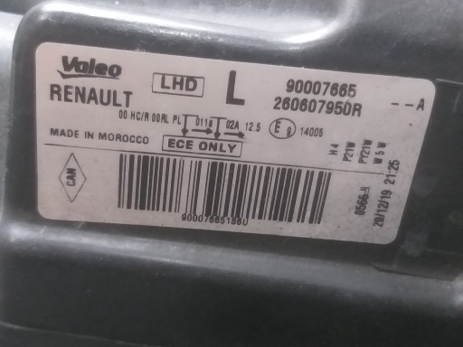 LAMPA FAR PREDNJA STRANA LIJEVA DACIA DOKKER 260607950R