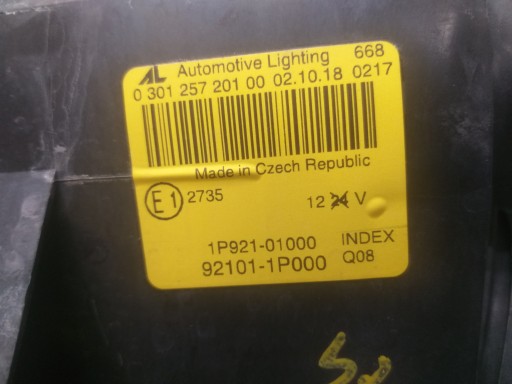 LAMPA FAR PREDNJA STRANA LIJEVA KIA VENGA 92101-1P000