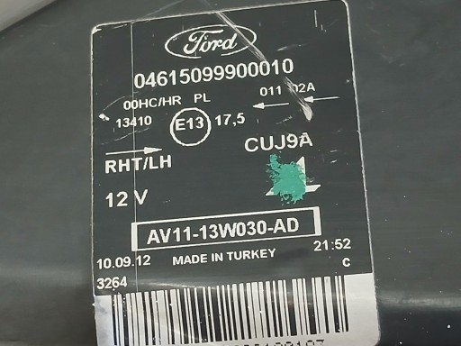 LAMPA FAR PREDNJA STRANA LIJEVA FORD B MAX AV11-13W030-AD