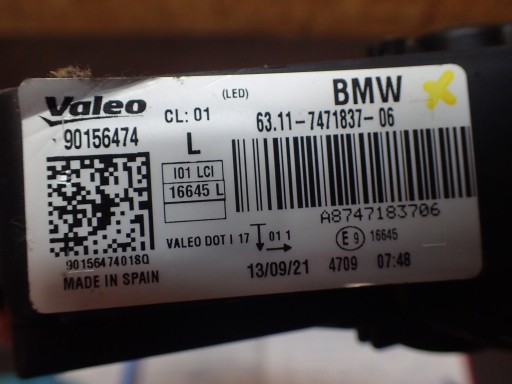 MAGLENKA LIJEVA STRANA BMW I3 REDIZAJN LED 63117471837-06