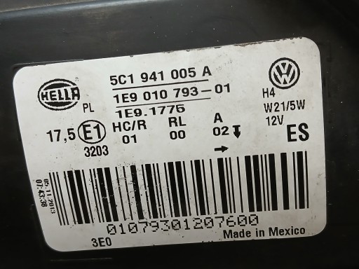 LAMPA FAR PREDNJA STRANA LIJEVA VW BEETLE 5C 5C1941005A
