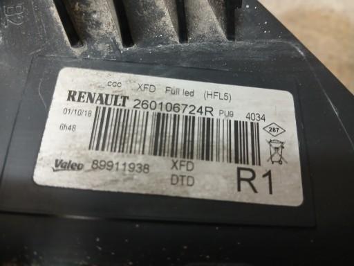 LAMPA FAR PREDNJA STRANA DESNA RENAULT TALISMAN FULL LED 260106724R