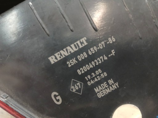 LAMPA FAR ZADNJI LIJEVA STRANA RENAULT SCENIC II 2 8200493374