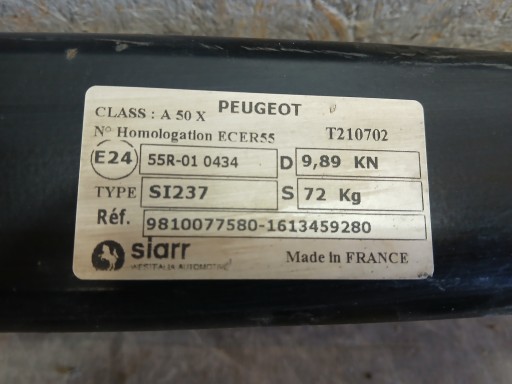 KUKA ZA VUČU PEUGEOT 5008 II 2 16- 9810077580 KUKA ZA VUČU PEUGEOT 5008 II 2 16- 9810077580