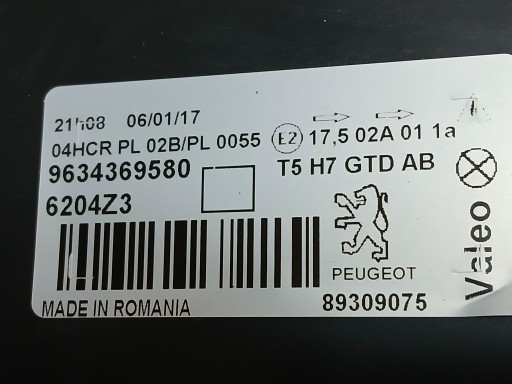 LAMPA FAR PREDNJA STRANA LIJEVA PEUGEOT 307 9634369580 LAMPA FAR PREDNJA STRANA LIJEVA PEUGEOT 307 9634369580