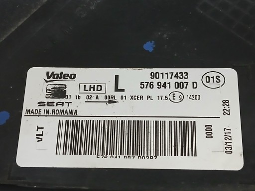 LAMPA FAR LAMPE FAROVI PREDNJA STRANA LIJEVA DESNA SEAT ATECA 576 16-20 FULL LED 576941007D 008D LAMPA FAR LAMPE FAROVI PREDNJA STRANA LIJEVA DESNA SEAT ATECA 576 16-20 FULL LED 576941007D 008D